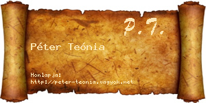 Péter Teónia névjegykártya